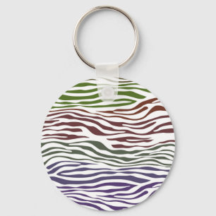 Chaveiro Abstrato de Zebra Colorida