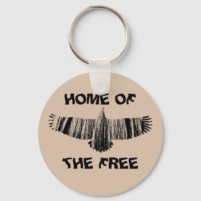 Chaveiro Abstrato Eagle Tree Silhuettes Lar De Livre (Frente)