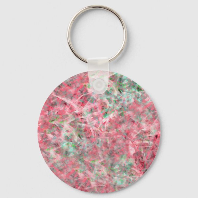 Chaveiro Abstrato expressionista dança em rosa e verde (Frente)