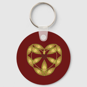 Chaveiro Abstrato Floral Heart