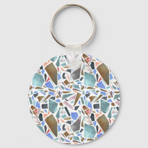Chaveiro Abstrato: fundo branco desenhado à mão.