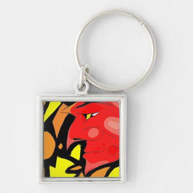 Chaveiro Abstrato Grinning Devil Art (Frente)