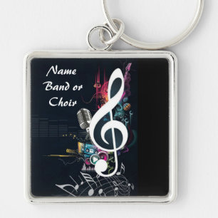 Chaveiro Abstrato musical da nota do Cleft