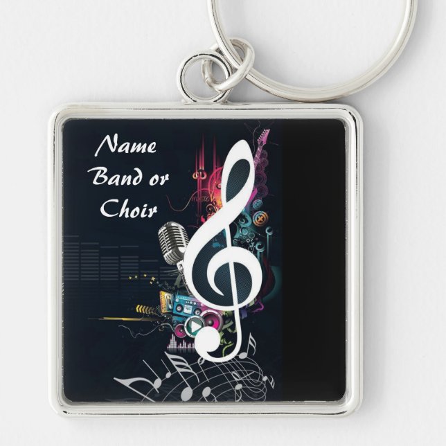 Chaveiro Abstrato musical da nota do Cleft (Frente)