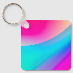Chaveiro Abstrato pastel cor-de-água rosa-azul