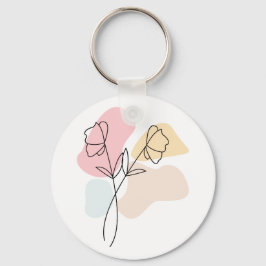 Chaveiro Abstrato Pastel Floral