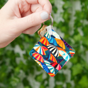 Chaveiro Abstrato Rainbow Beach Umbrella