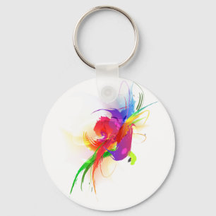 Chaveiro Abstrato Rainbow Lorikeet Paint Splatters