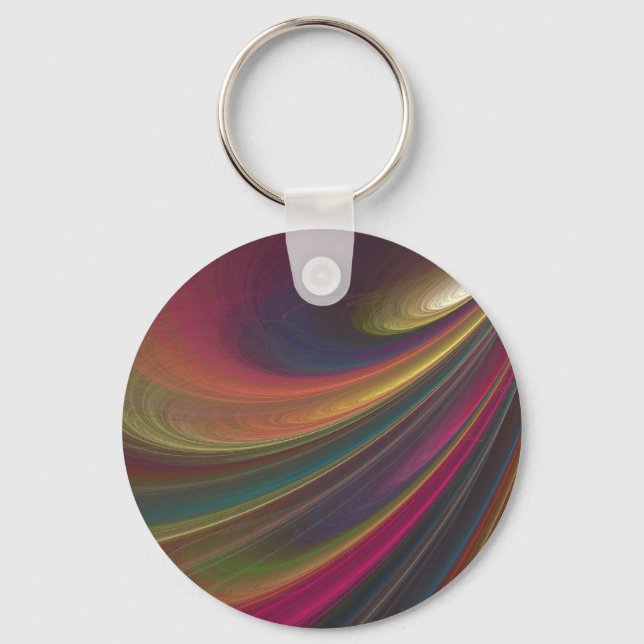 Chaveiro Abstrato Rainbow Swirl Key Chain (Frente)