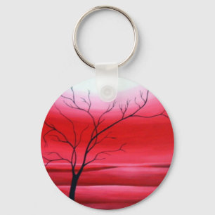 Chaveiro Abstrato Tree Red Sky