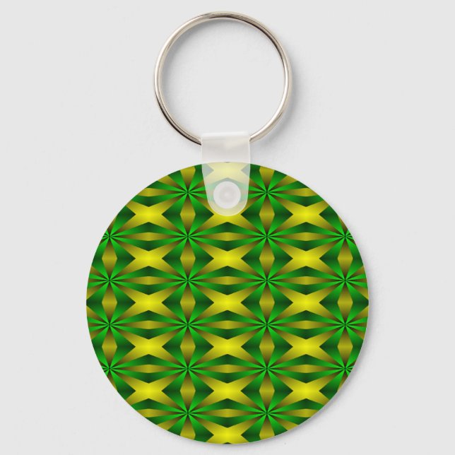 Chaveiro Abstrato verde e amarelo (Frente)