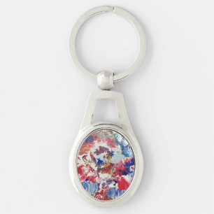 Chaveiro Abstrato vermelho-branco-preto