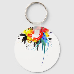Chaveiro Abstrato Wild Parrot Paint Splatters