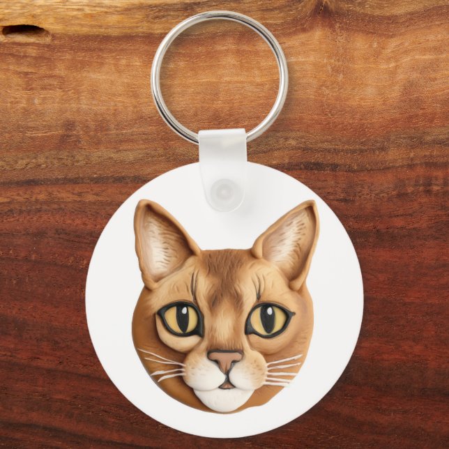 Chaveiro Abyssinian Cat 3D Inspirado (Verso)