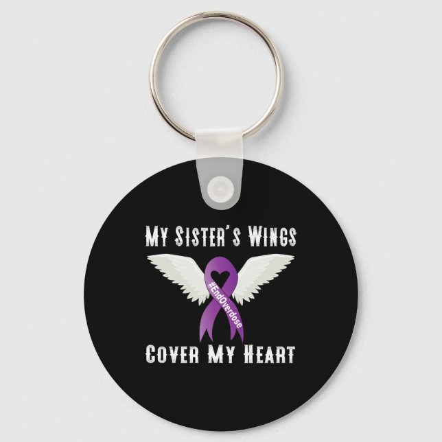 Chaveiro Acabar com a sobredosagem Cobrir das Asas da Minha (Frente)