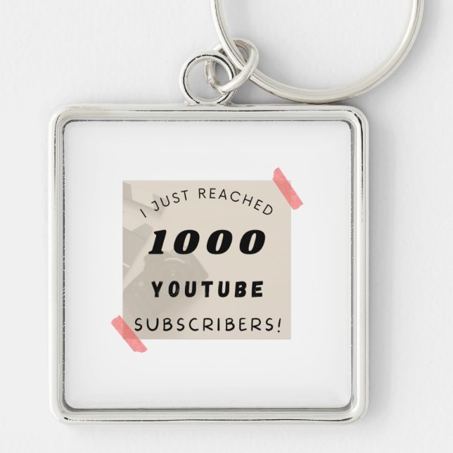 Chaveiro Acabei de chegar a 1000 assinantes do youtube. Par (Frente)