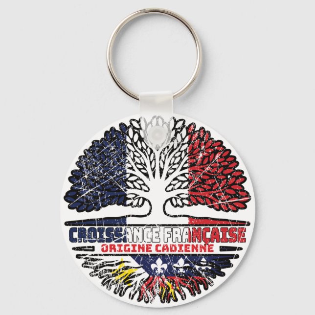 Chaveiro Acade Cajun Francês Árvore Francesa Bandeira (Frente)
