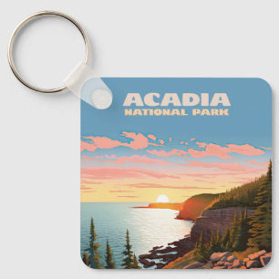 Chaveiro Acadia National Park Maine Coast Retro