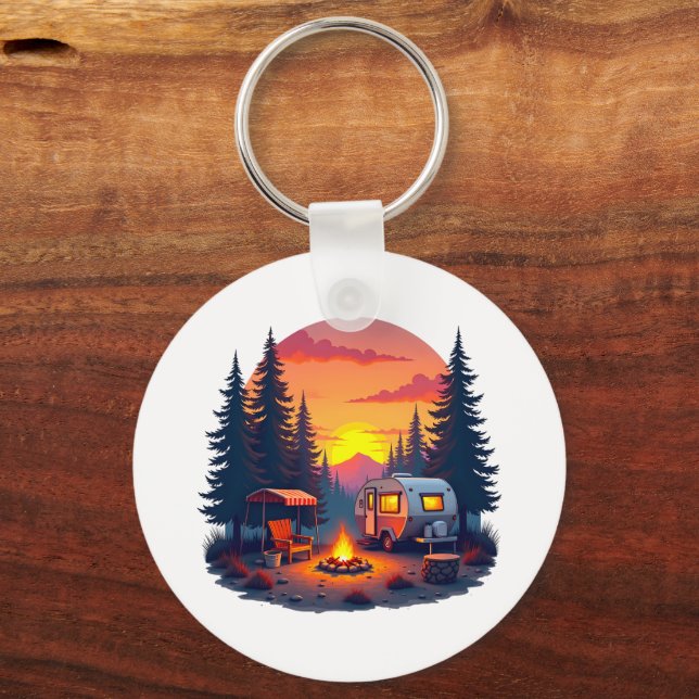 Chaveiro Acampamento ao Sol na Natureza Selvagem das Flores (Frente)