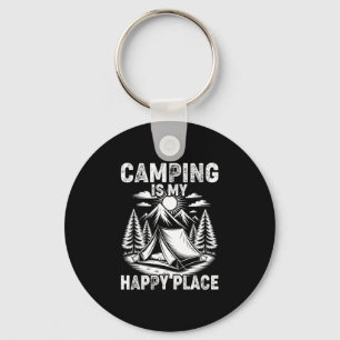 Chaveiro Acampamento é um lugar feliz, acampador engraçado,