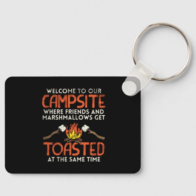 Chaveiro Acampamento Fogueira e Marshmallows (Frente)