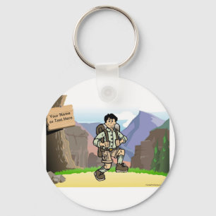 Chaveiro Acampamento Personalizado, Caminho - Cartoon Mascu