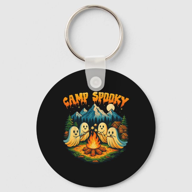 Chaveiro Acampamento Spooky Summerentre o Fantasma Cute do  (Frente)