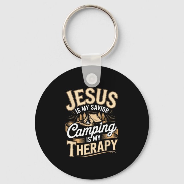 Chaveiro Acampando jesus fé cristã religiosa  (Frente)