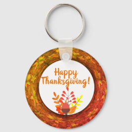 Chaveiro Ação de Graças Folhas e Acorn