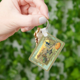 Chaveiro Ação de Graças Vintage com Peregrinos e Peregrinos