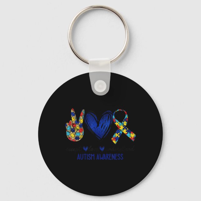 Chaveiro Accept Understand Love Autism Awareness  Autism Mo (Frente)