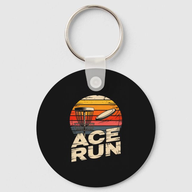 Chaveiro Ace Run Retro Disc Golf Sket Ace Run Pôr do sol  (Frente)