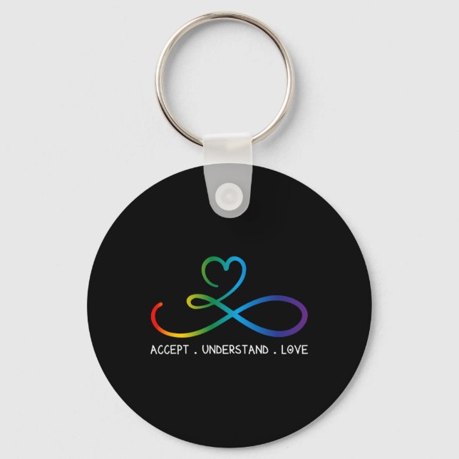 Chaveiro Aceitar Compreender Aut. Infinity Neurodiversity (Frente)