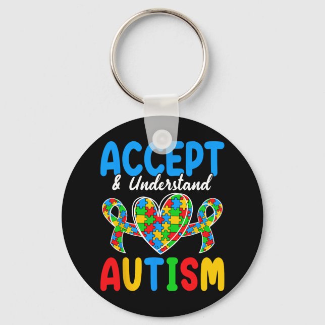 Chaveiro Aceitar E Compreender O Dia Do Autismo (Frente)