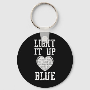 Chaveiro Acenda a camisa azul Autismo Sensibilização Quebra