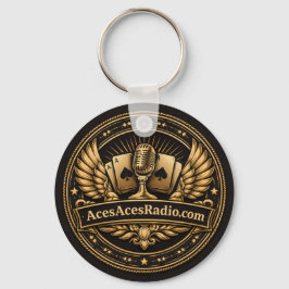 Chaveiro acesacesrádio preto e dourado