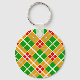 Chaveiro Acessório de padrão amarelo verde-argil Xadrez-cla