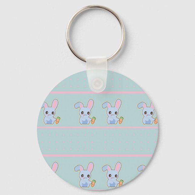 Chaveiro Acessórios de menta rosa do Kawaii Bunny personali (Frente)