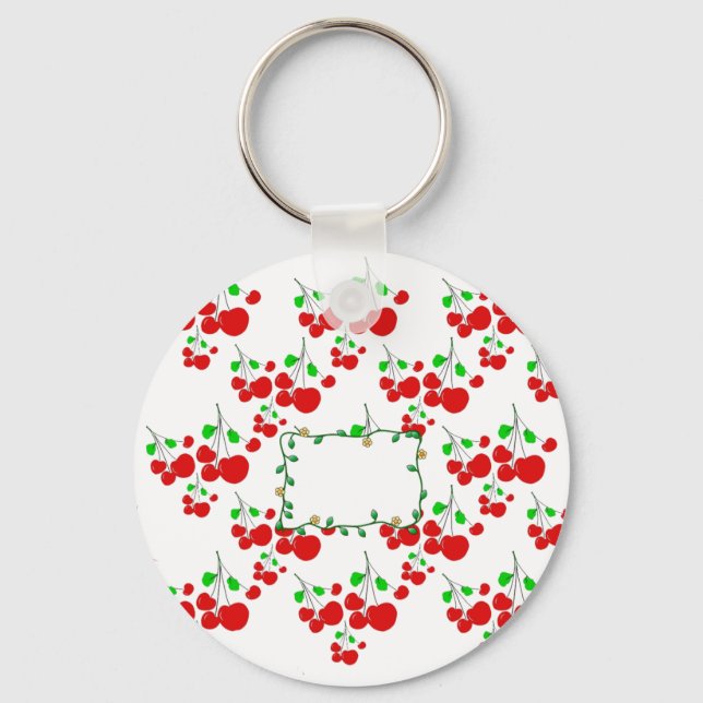 Chaveiro Acessórios personalizáveis com padrão de cereja ve (Frente)