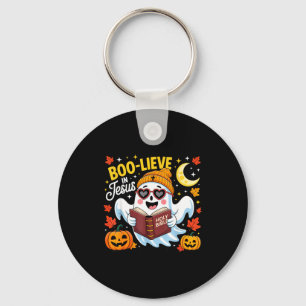 Chaveiro Acredite em Jesus fantasma cristão halloween engra