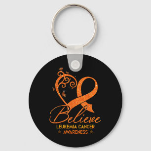 Chaveiro Acredite Fita Laranja Coração Leucemia Câncer de S