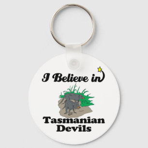 Chaveiro acredito em demônios da tasmania