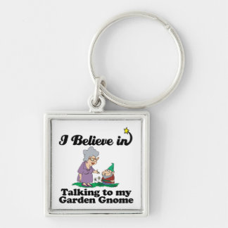 Chaveiro acredito em falar com o gnomo do jardim