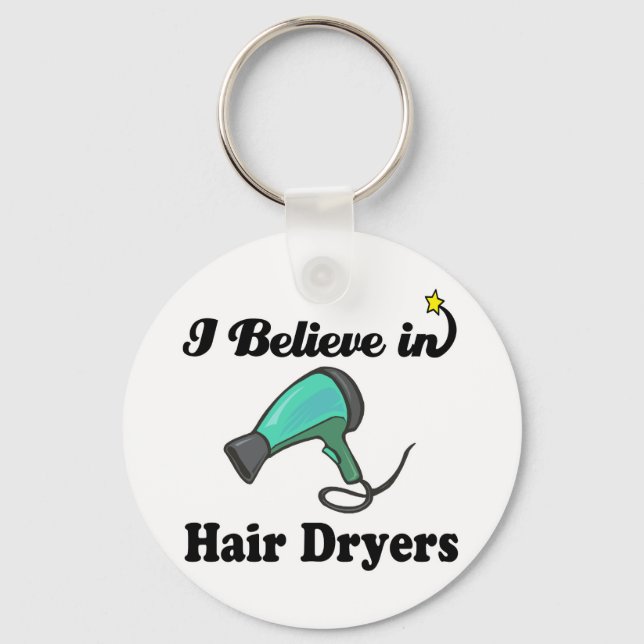 Chaveiro acredito em secadores de cabelo (Frente)