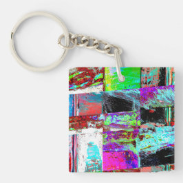 Chaveiro Acrylic Keychain – Abstract Grid