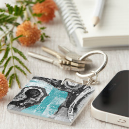Chaveiro Acrylic Keychain – Surface Current Abstract Flow