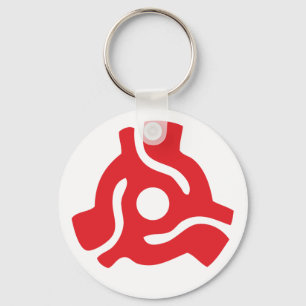 Chaveiro Adaptador de vinilo de 7 polegadas e 45 rpm, inser