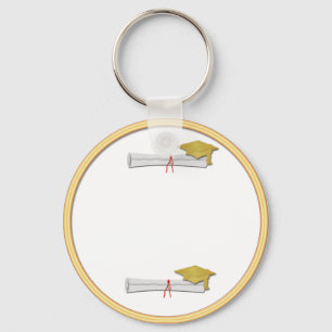 Chaveiro Add Your Own Text Gold Graduation Keychain