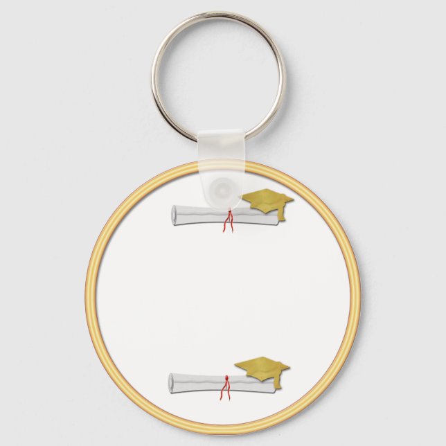 Chaveiro Add Your Own Text Gold Graduation Keychain (Frente)