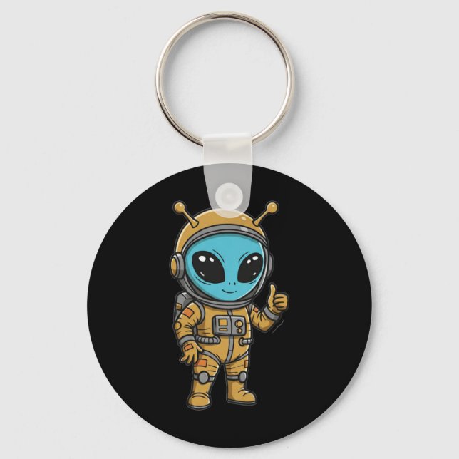 Chaveiro Adesivo de Alienígena azul (Frente)